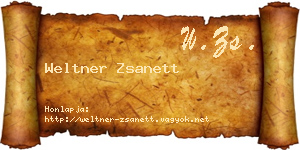 Weltner Zsanett névjegykártya